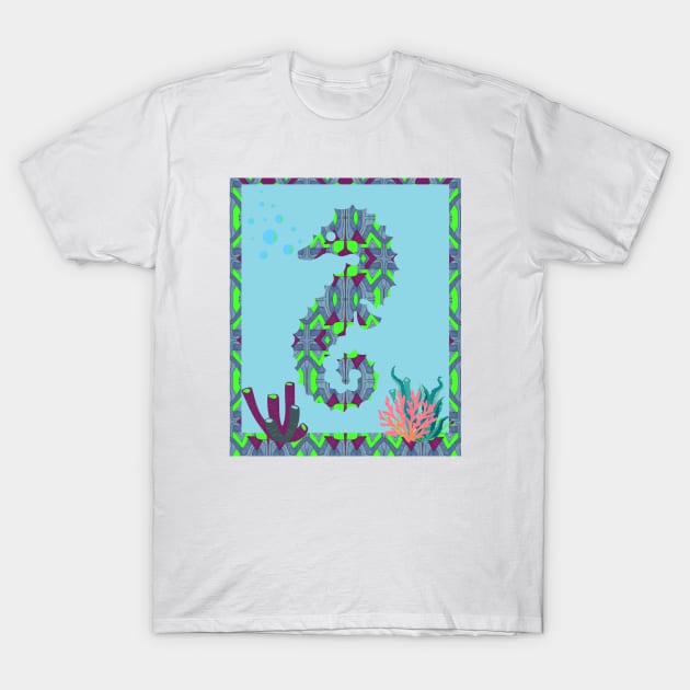 Seahorse Shuffle T-Shirt by Terran Textures 